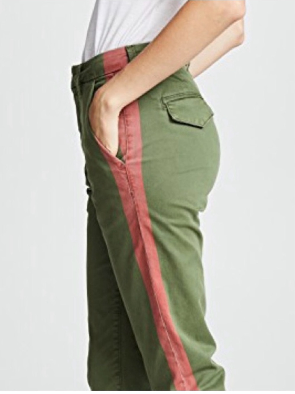 Mother The Shaker Prep Fray Pants in Fatigue Green Women’s Size 26 - Picture 3 of 14